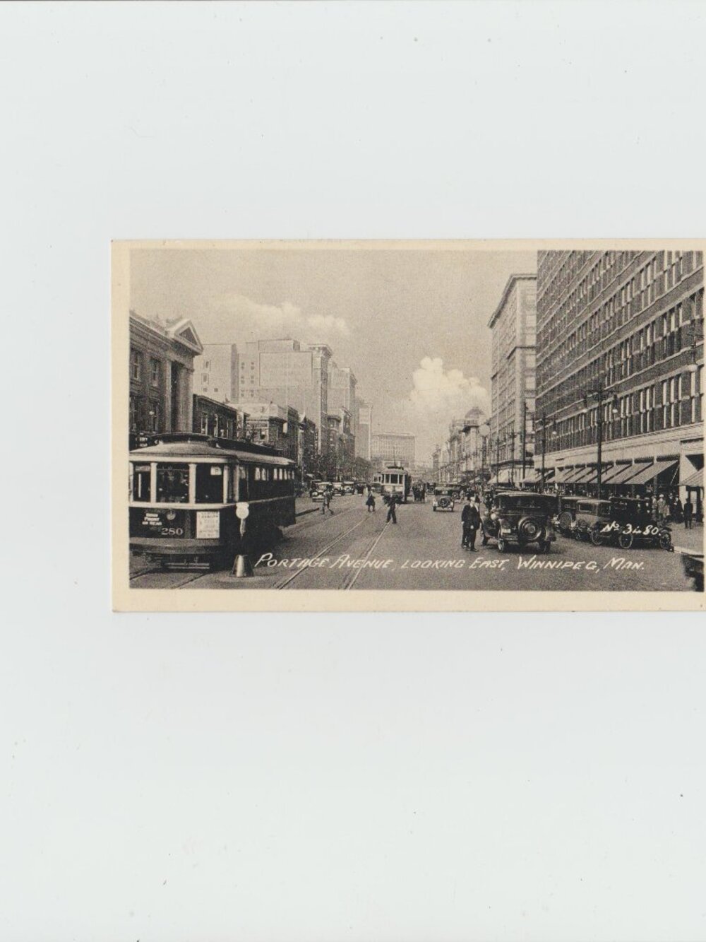 Portage venue Looking East, Winnipeg, MB Postcard